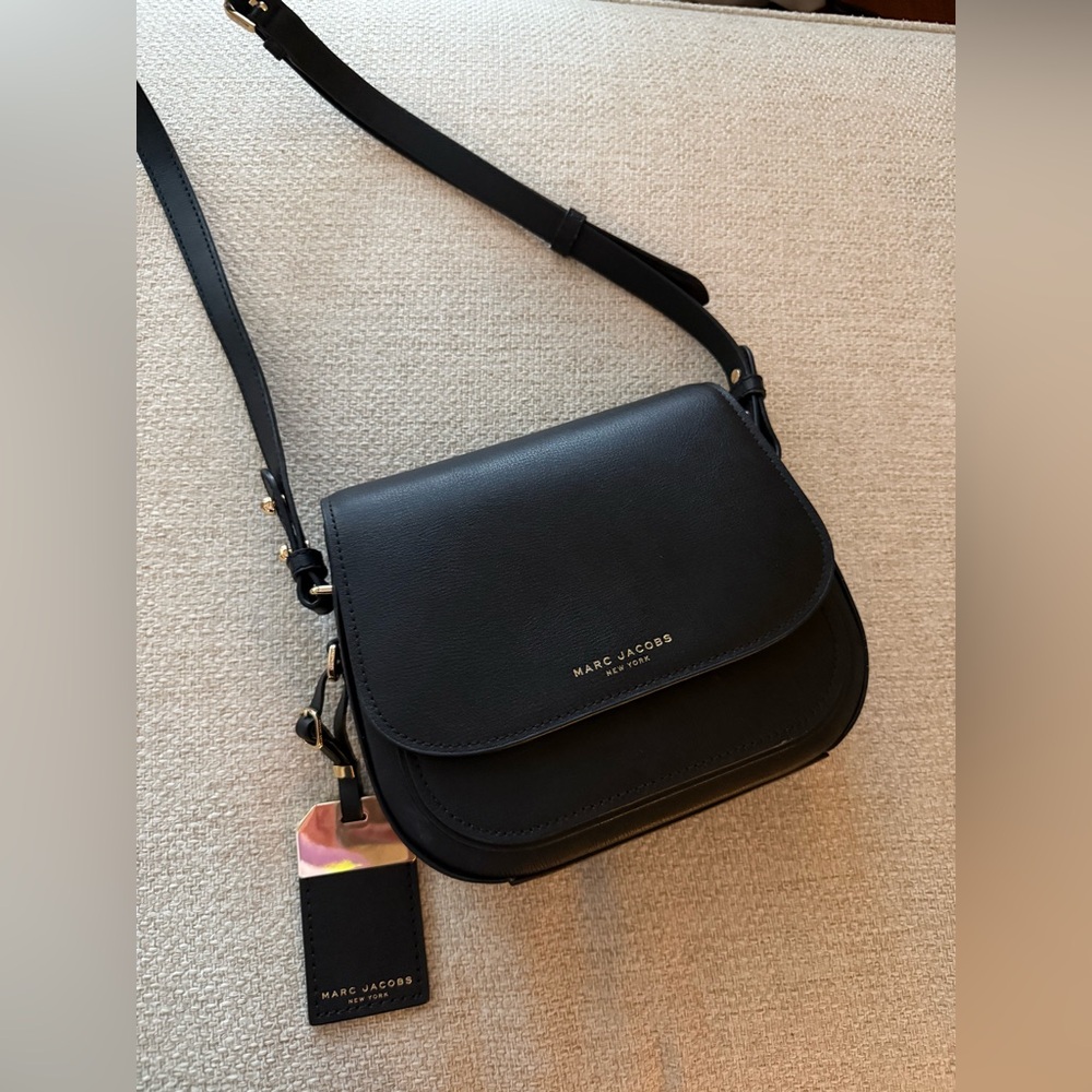 Authentic Marc Jacobs New York Mini Rider Flap Crossbody Bag Black M0014109 $295